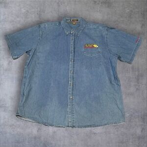 Harriton Chambray Shirt 2XL ARC Adventist Rodders Club Embroidered‎ Hot Rod Logo